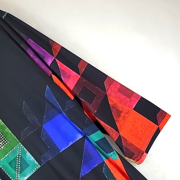 Valentina Signa Multi-colored Abstract Embellished Tunic Size M - Picture 5 of 7